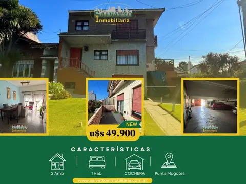 Departamento 2 ambientes con cochera en Punta Mogotes