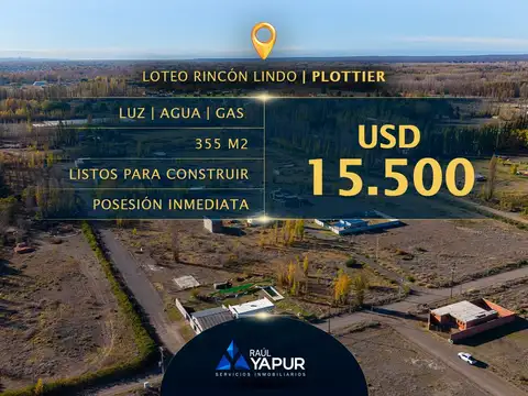 TERRENOS EN VENTA PLOTTIER, RINCÓN LINDO