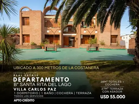 Venta Departamento de 1 Dormitorio En Barrio Santa Rita Villa Carlos Paz