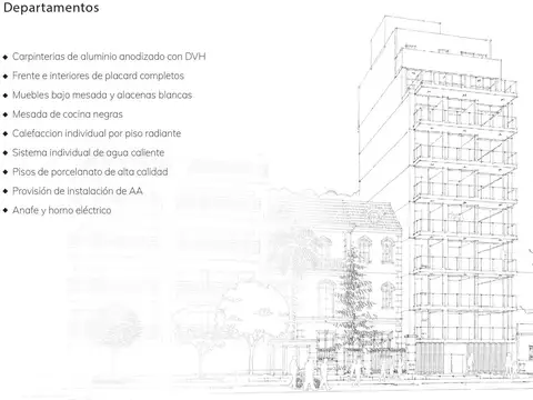 Departamento 2 ambientes de categoria edficio YKONOS, Palermo Soho