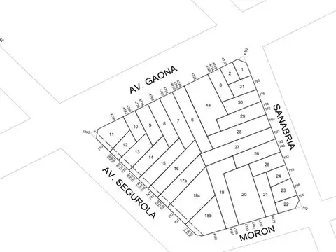 Terreno en Venta 13,44  mts Fondo