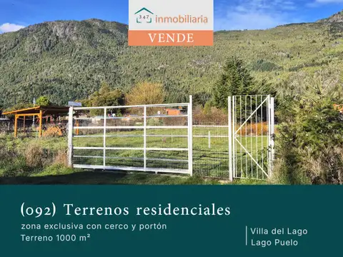 (092) lago puelo, villa del lago, 1000 m²