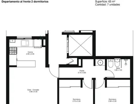 Departamento en Venta de 2 dormitorios