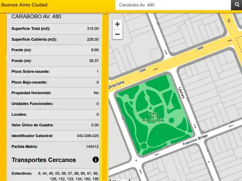 Casa 5A Gje. Patio Fondo Libre a Refaccionar  Carabobo 400