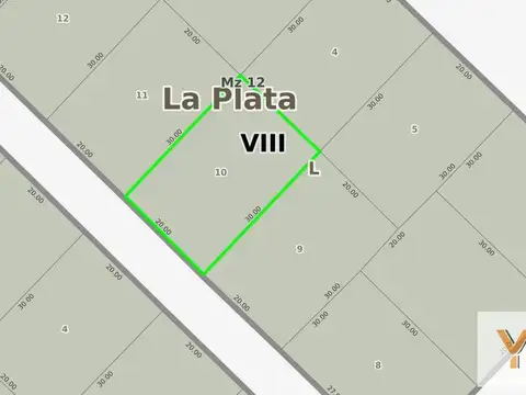Terreno en Venta 20  mts Frente