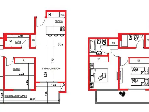 Departamento en Venta de 2 dormitorios