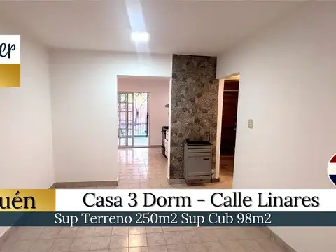 ALQUILER CASA 3 DORM. EN CALLE LINARES - NEUQUEN 