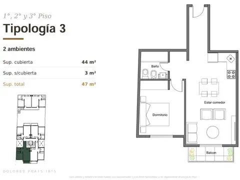 Departamento en Venta de 2 ambientes