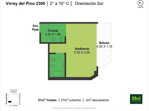 Departamento en Venta de Monoambiente