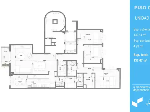 Departamento en Venta de 4 ambientes