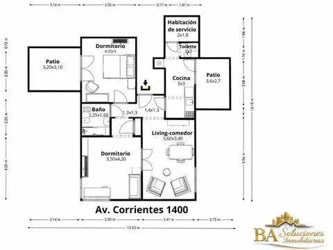 Departamento en Venta de 3 ambientes