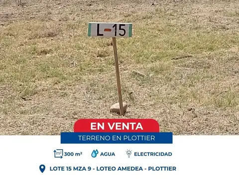 TERRENO EN VENTA - LOTEO AMEDEA, PLOTTIER