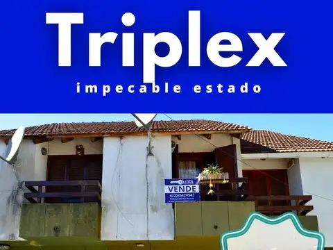 Triplex, 3 dormitorios, patio, balcón, al frente