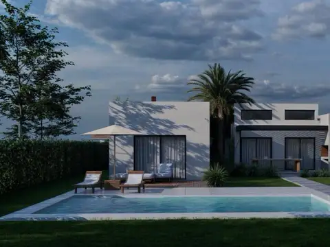 casa en obra gris sobre lote a la laguna Santa Clara al Sur