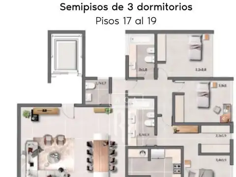 Departamento en Venta de 3 dormitorios