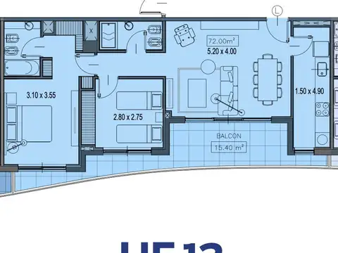 Departamento en Venta con 1 cocheras