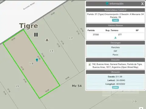 Terreno en Venta 27  mts Fondo