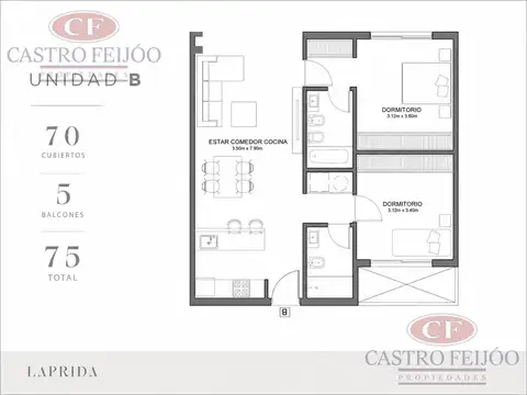 Departamento en Venta de 3 ambientes