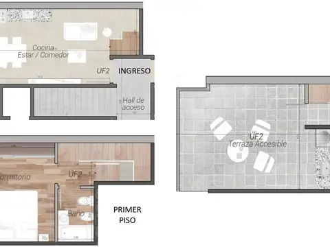 Depto Tipo Casa en Venta de 2 ambientes