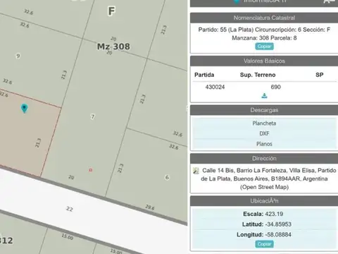 Terreno en Venta en Villa Elisa, USD 60.000