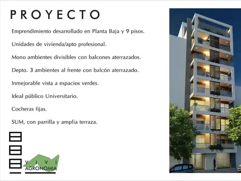 Departamento Monoambiente con 1 baño