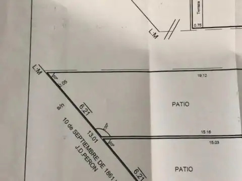 Terreno en Venta 4,78  mts Fondo