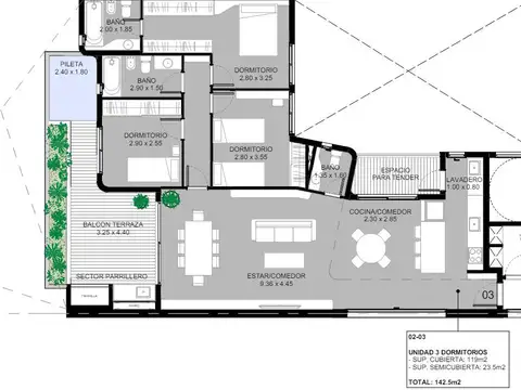 Departamento en Venta de 4 ambientes