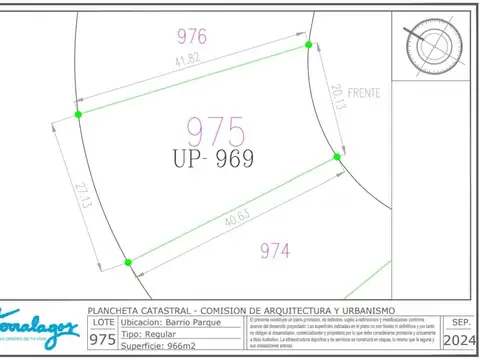 Terreno en Venta 43  mts Fondo