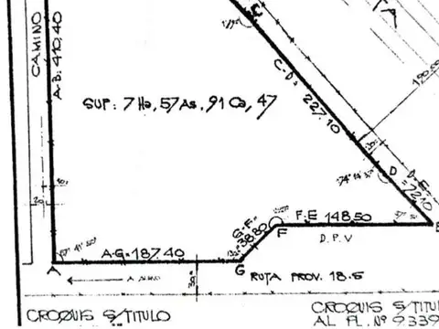 Campo en Venta de 7,50  ha