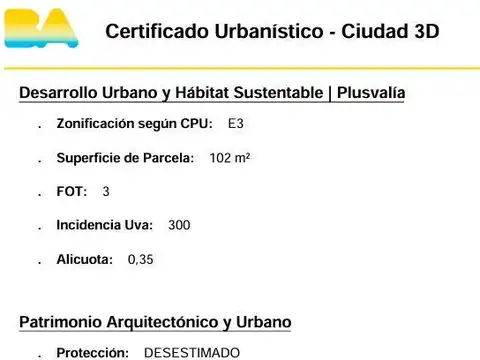 Terreno en Venta en Villa Urquiza, USD 185.000