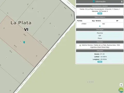 Terreno en Venta de 362,0 m2