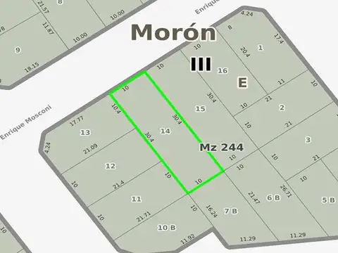 General Enrique Mosconi e/ Gobernador D'Amico y Cabo Morando
