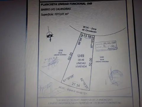 Lote en Santomas de 1013 M2 aprox en etapa 1