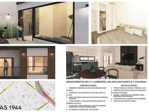 Departamento en Venta de 3 ambientes