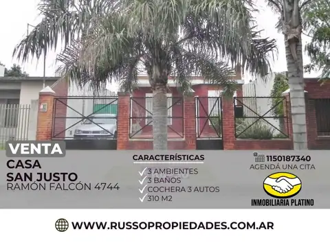 Venta Casa 3 Ambientes San Justo