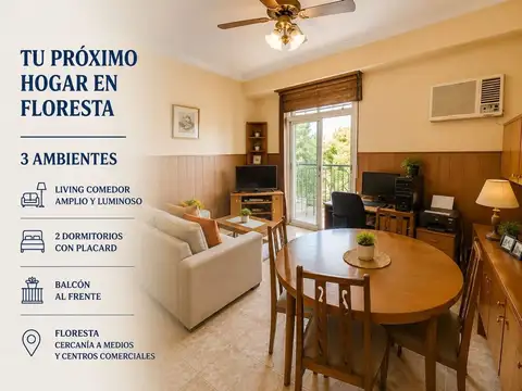 VENTA DEPARTAMENTO 3 AMBIENTES FLORESTA BALCON