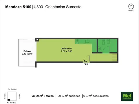Mendoza 5195 , Piso 8