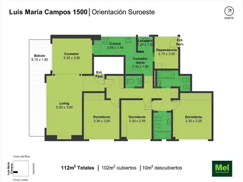 Avenida Luis María Campos 1500, Piso 9