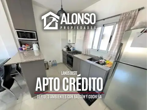 DEPARTAMENTO 3 AMBIENTES CON COCHERA EN VENTA - LANUS OESTE