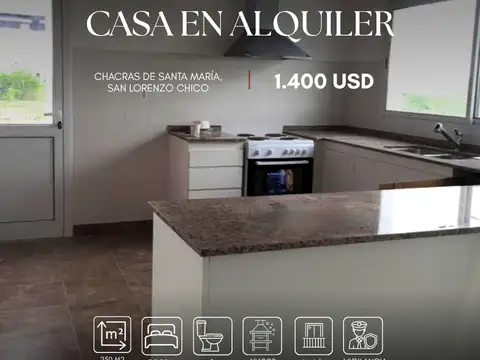 Casa en alquiler c/ cochera en San Lorenzo Chico