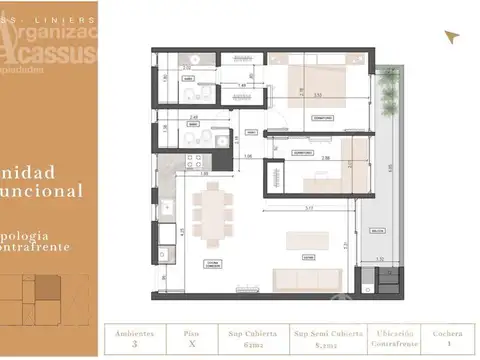 Departamento en Venta con 1 cocheras