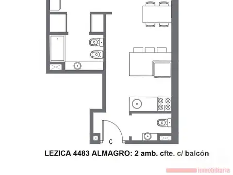 Departamento en Venta de 1 dormitorio