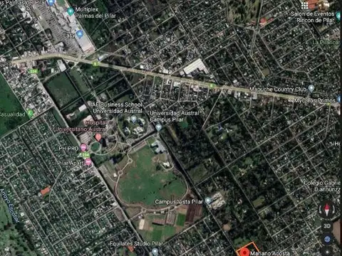 Venta Terreno próximo al Hospital y a la Universidad Austral. Frente de 76m x 121m de Fondo.