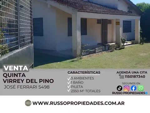 Venta de Quinta - Virrey Del Pino