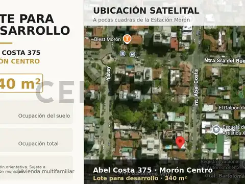 Terreno en Venta en Morón, USD 245.000