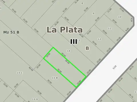 Terreno en Venta 10  mts Frente