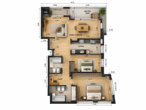 Departamento en Alquiler en Vicente López, USD 1.800