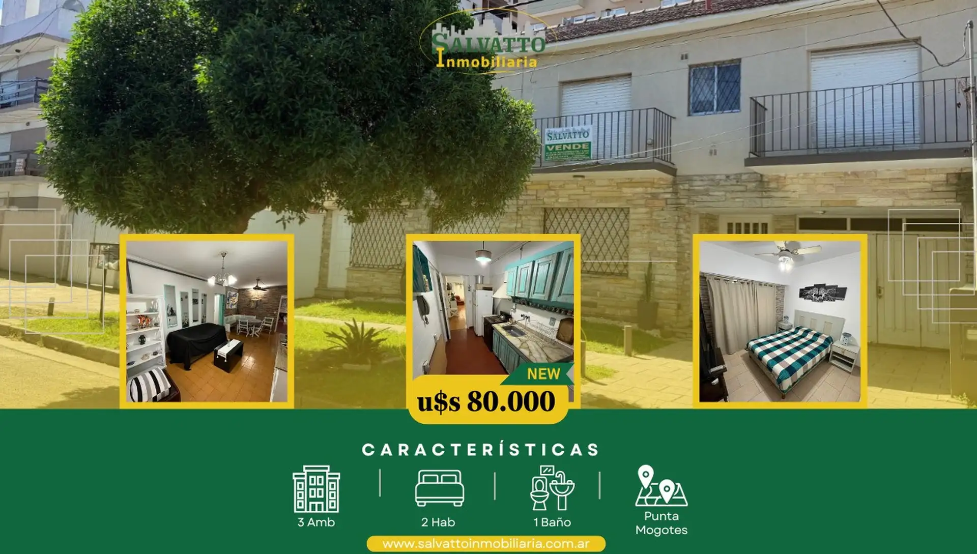Departamento de 3 ambientes con cochera a 1 cuadra del mar Punta Mogotes