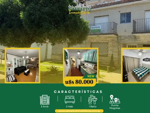 DEPARTAMENTO DE 3 AMBIENTES CON COCHERA A 1 CUADRA DEL MAR PUNTA MOGOTES