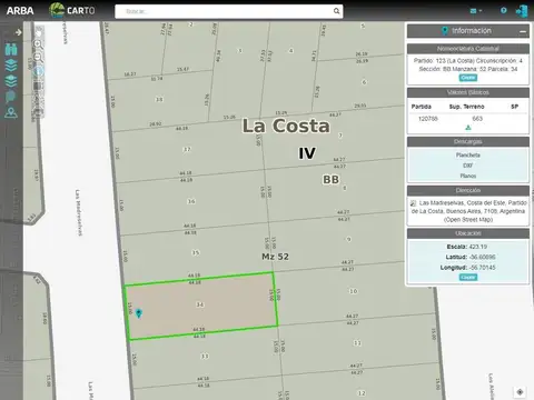 Terreno en Venta en Costa del Este, USD 35.000